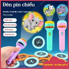 Đèn Chiếu Hình Ảnh 80 Cho Bé - Đèn Pin Tương Tác Dạy Học Vui Nhộn, An Toàn Bằng Nhựa ABS