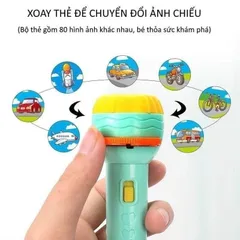 Đèn Chiếu Hình Ảnh 80 Cho Bé - Đèn Pin Tương Tác Dạy Học Vui Nhộn, An Toàn Bằng Nhựa ABS