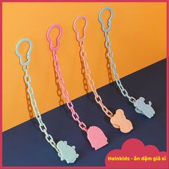 Dây Đeo Ti Giả Cho Trẻ Em - Kẹp Gặm Nướu An Toàn, Túi Nhai Ăn Dặm Cố Định, Chống Rơi, Dây Kẹp Ti Ngậm Ngộ Nghĩnh