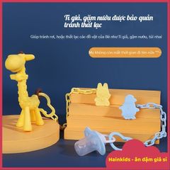 Dây Đeo Ti Giả Cho Trẻ Em - Kẹp Gặm Nướu An Toàn, Túi Nhai Ăn Dặm Cố Định, Chống Rơi, Dây Kẹp Ti Ngậm Ngộ Nghĩnh