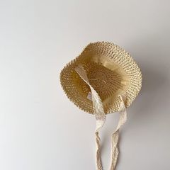 Mũ Nón Cói Mềm, Dáng Bucket Phong Cách Hàn Quốc, Đính Gấu Bông Xù Dễ Thương, Có Dây Cột Chất Liệu Ren Điệu Đà Cho Bé Yêu