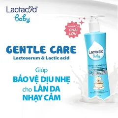 Sữa Tắm Lactacyd Baby Gentle Care Xanh Dương 500ml/chai, Sữa Tắm Gội Lactacyd Ngăn Ngừa Rôm Sảy Cho Bé