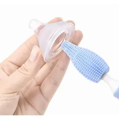 Cọ Bình Sữa Silicon 3 Chi Tiết, Tay Cầm 360 Độ Dùng Cho Mọi Loại Bình Sữa, Cốc, Ly, Bình Nước