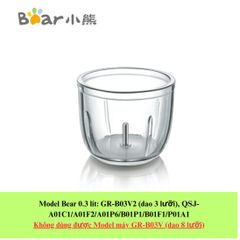 Phụ Kiện Cối Thủy Tinh Bear B03V2 - Cối Thay Thế và Lưỡi Dao Inox 304 cho Máy Xay, Bền và An Toàn cho Bé