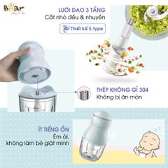 Phụ Kiện Cối Thủy Tinh Bear B03V2 - Cối Thay Thế và Lưỡi Dao Inox 304 cho Máy Xay, Bền và An Toàn cho Bé