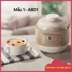 Nắp và Thố Sứ Nồi Bear Nâu 0.8L - Bảo Vệ Chống Vỡ - Đồ Gia Dụng Nhà Bếp Thẩm Mỹ và Thực Dụng