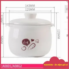 Nắp và Thố Sứ Nồi Bear Nâu 0.8L - Bảo Vệ Chống Vỡ - Đồ Gia Dụng Nhà Bếp Thẩm Mỹ và Thực Dụng