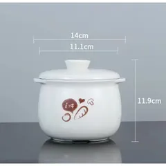 Nắp và Thố Sứ Nồi Bear Nâu 0.8L - Bảo Vệ Chống Vỡ - Đồ Gia Dụng Nhà Bếp Thẩm Mỹ và Thực Dụng