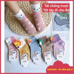 Tất Vớ Cao Cổ Chống Trơn Trượt Cho Bé - Tất Tập Đi Cho Trẻ Sơ Sinh, Đồ Chơi Nhà Banh, Kích Thước S và M
