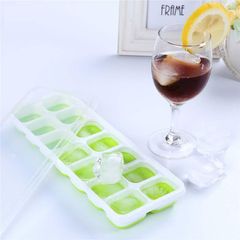 Khay Đá Silicon 14 Viên Có Nắp Đậy - Khay Trữ Đá Tủ Lạnh Chống Mùi, Dễ Lấy Dashi Thực Phẩm Táo Bạo