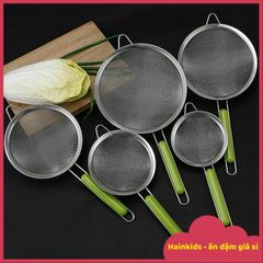 Rây Inox 304 Tay Cầm Xanh - Rây Lọc Siêu Mịn An Toàn Cho Sức Khỏe Bà Nội Trợ, Tiện Lợi Sử Dụng Trong Nhà Bếp