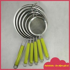 Rây Inox 304 Tay Cầm Xanh - Rây Lọc Siêu Mịn An Toàn Cho Sức Khỏe Bà Nội Trợ, Tiện Lợi Sử Dụng Trong Nhà Bếp