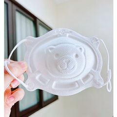 Khẩu Trang Hình Gấu 4D UNIMASK/KICHI An Toàn, Thoải Mái Cho Bé 1-6 Tuổi - Bảo Vệ Mặt, Chống Bụi, Dễ Đeo, Cute, 3 Chiếc/ Túi Zip