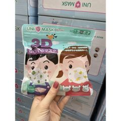 Khẩu Trang Hình Gấu 4D UNIMASK/KICHI An Toàn, Thoải Mái Cho Bé 1-6 Tuổi - Bảo Vệ Mặt, Chống Bụi, Dễ Đeo, Cute, 3 Chiếc/ Túi Zip