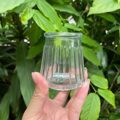 Hũ Thủy Tinh Dung Tích 100ml - Làm Sữa Chua, Panna Cotta, Flan, Nắp Đậy An Toàn, Dễ Thương Vân Sọc Chống Trơn, Đồ Gia Dụng Nhà Bếp