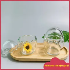 Hũ Thủy Tinh Hình Quả Trứng, Hũ Thủy Tinh Hình Trứng NHỎ Decor Pudding, Chén Đựng Sốt Chấm Xinh Xắn, Ly Cà Phê Trứng