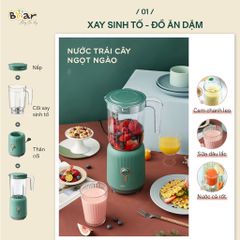 (BẢN QUỐC TẾ) Máy xay 3 cối Bear 1L kèm 2 cối 0,1L BL B10V2 máy xay ăn dặm, xay sinh tố tiện lợi cho bé và gia đình