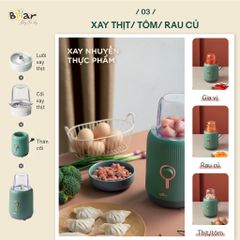 (BẢN QUỐC TẾ) Máy xay 3 cối Bear 1L kèm 2 cối 0,1L BL B10V2 máy xay ăn dặm, xay sinh tố tiện lợi cho bé và gia đình