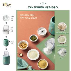 (BẢN QUỐC TẾ) Máy xay 3 cối Bear 1L kèm 2 cối 0,1L BL B10V2 máy xay ăn dặm, xay sinh tố tiện lợi cho bé và gia đình