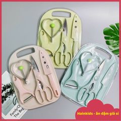 Set Dao Thớt 5 Chi Tiết Làm đồ ăn Dặm Cho Bé