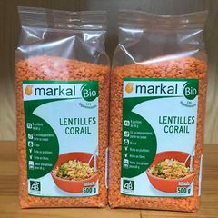 Đậu Lăng Đỏ Cam Hữu Cơ Markal 500gr - Đậu Nấu Nhanh, Dễ Dàng Chế Biến - Hàng Nhập Pháp, Có Tách Lẻ 100gr