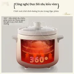 Lõi Nồi Sứ Bear 1.5L Thay Thế Cho Nồi Hầm Chậm Model SB-NNC15, DDG-E15H1, E15K2 - Phụ Kiện Đồ Gia Dụng Nhà Bếp