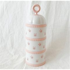 Hộp Chia Sữa Du Lịch TGM x Dottodot 3 Tầng Thiết Kế Tiện Lợi Có Quai Xách - Hộp Trữ Dinh Dưỡng Cho Bé Gồm Gấu và Thỏ Hồng