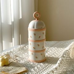 Hộp Chia Sữa Du Lịch TGM x Dottodot 3 Tầng Thiết Kế Tiện Lợi Có Quai Xách - Hộp Trữ Dinh Dưỡng Cho Bé Gồm Gấu và Thỏ Hồng