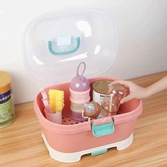 Khay Đựng Bình Sữa Có Nắp Đậy HOLLA - Kệ úp Bình Sữa Cao Cấp, Khay Hứng Nước, Thiết Kế Vệ Sinh, An Toàn Cho Bé