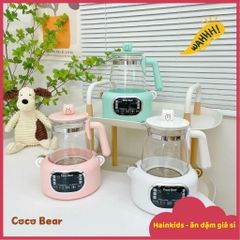 Bình Đun Nước Pha Sữa Coco Bear Cao Cấp - Ấm Đun Nước Khử Clo, LED, Điều Khiển Từ Xa, Giữ Nhiệt 1200ml - Bảo Hành 18 Tháng