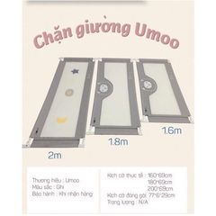 Thanh Chắn Giường Hàn Quốc UMOO UM-088 - An Toàn Cho Trẻ Nhỏ, Thiết Kế Hiện Đại, Điều Chỉnh Cao, Chống Va Đập, Tích Hợp Túi Đựng