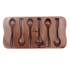 Khuôn Silicon 6 Ô Hình Thìa Đổ Socola - Dụng Cụ Làm Bánh Sinh Nhật Và Thôi Nôi Cho Bé, Chất Liệu An Toàn, Nhiều Màu Sắc