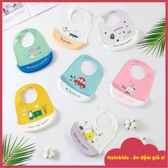 Yếm Ăn Dặm Silicon Có Máng Chống Bám Bẩn - Điều Chỉnh 6 Nấc, Gấp Gọn Tiện Lợi Cho Bé Đi Du Lịch, An Toàn Vệ Sinh