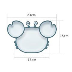 Khay Ăn Dặm Hình Cua Silicon Có Đế Hít Chống đổ, Khay Cua Silicon đế Hít ăn Dặm, Khay BLW Chia Ngăn, Chống đổ, Chống Lật