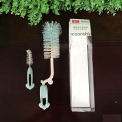 Bộ Cọ Cước Rửa Bình Sữa, Núm Ti 2 Chi Tiết Moonship 360 độ, Cọ Bình Sữa, Bình Nước, Ly Cốc, Tiện Dụng, Giá Rẻ