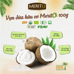 (DATE10.2024)VỤN DỪA HỮA CƠ MeritO 100g, Vụn Dừa Rắc Bánh, Món ăn Phụ Cho Bé, Vụn Dừa MERITO ORGANIC, Nhập Khẩu Thái Lan