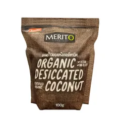 (DATE10.2024)VỤN DỪA HỮA CƠ MeritO 100g, Vụn Dừa Rắc Bánh, Món ăn Phụ Cho Bé, Vụn Dừa MERITO ORGANIC, Nhập Khẩu Thái Lan