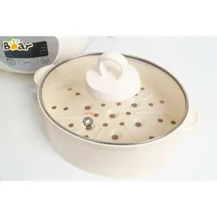 (BẢN TIẾNG VIỆT-BH 18M) Nồi Bear 1L6, Nồi Nấu Cháo Chậm, Nồi Hầm đa Năng Full Bộ 3 Thố Sứ Kèm Hấp, Bear 1.6L, 1,6 Lít