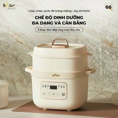 [TIẾNG VIỆT-BEAR SB-NNC16] Nồi Nấu Chậm Bear 1L6, Hầm Cháo, Chưng Yến, Vừa Nấu Cháo Vừa Hấp, Dung Tích 1,6L 1.6 Lít