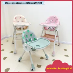 Ghế Ăn Dặm Umoo Ngả Lưng, Có Bánh Xe, Gấp Gọn Cao Cấp Cho Bé, Ghế Ăn Dặm Umoo UM-05145 Chính Hãng