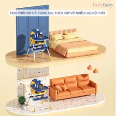 Ghế Ăn Dặm Umoo Ngả Lưng, Có Bánh Xe, Gấp Gọn Cao Cấp Cho Bé, Ghế Ăn Dặm Umoo UM-05145 Chính Hãng