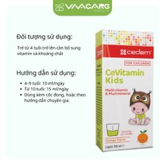 Siro CeVitamin Kids 100ml - Bổ sung Vitamin & Khoáng chất Giúp Trẻ Tăng Sức Đề Kháng, Hương Cam Nhập Khẩu Từ Đức