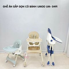 Ghế Ăn Dặm Umoo Có Bánh, Gấp Gọn Bảo Hành 18 Tháng - UM-0491