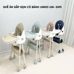 Ghế Ăn Dặm Umoo Có Bánh, Gấp Gọn Bảo Hành 18 Tháng - UM-0491