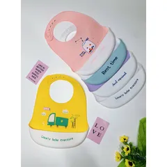 Yếm Ăn Dặm Silicon Có Máng- Chất Liệu, Silicon Dẻo, Nhẹ, Sạch Sẽ, An Toàn Cho Bé