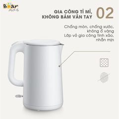 Ấm/ Bình Đun Siêu Tốc Bear ZDH-B15T1 dung tích 1.5 lít, công suất 1500W