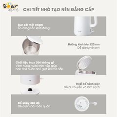 Ấm/ Bình Đun Siêu Tốc Bear ZDH-B15T1 dung tích 1.5 lít, công suất 1500W