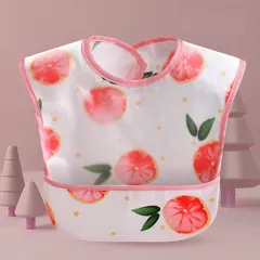 Yếm Ăn Dặm Cho Bé, Yếm Hình Chữ U 2 Lớp, Chống Thấm Cho Bé Ăn Dặm, Uống Sữa, Có Máng Hứng Ngang, Siêu Gọn Nhẹ