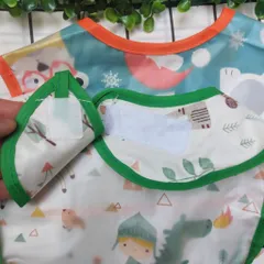 Yếm Ăn Dặm Cho Bé, Yếm Hình Chữ U 2 Lớp, Chống Thấm Cho Bé Ăn Dặm, Uống Sữa, Có Máng Hứng Ngang, Siêu Gọn Nhẹ