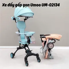 Xe Đẩy 2 Chiều, Gấp Gọn Umoo Um-02134, Có Mái Che, Đệm Lót Cho Bé Đi Dạo, Dã Ngoại, Mang Lên Máy Bay Du Lịch